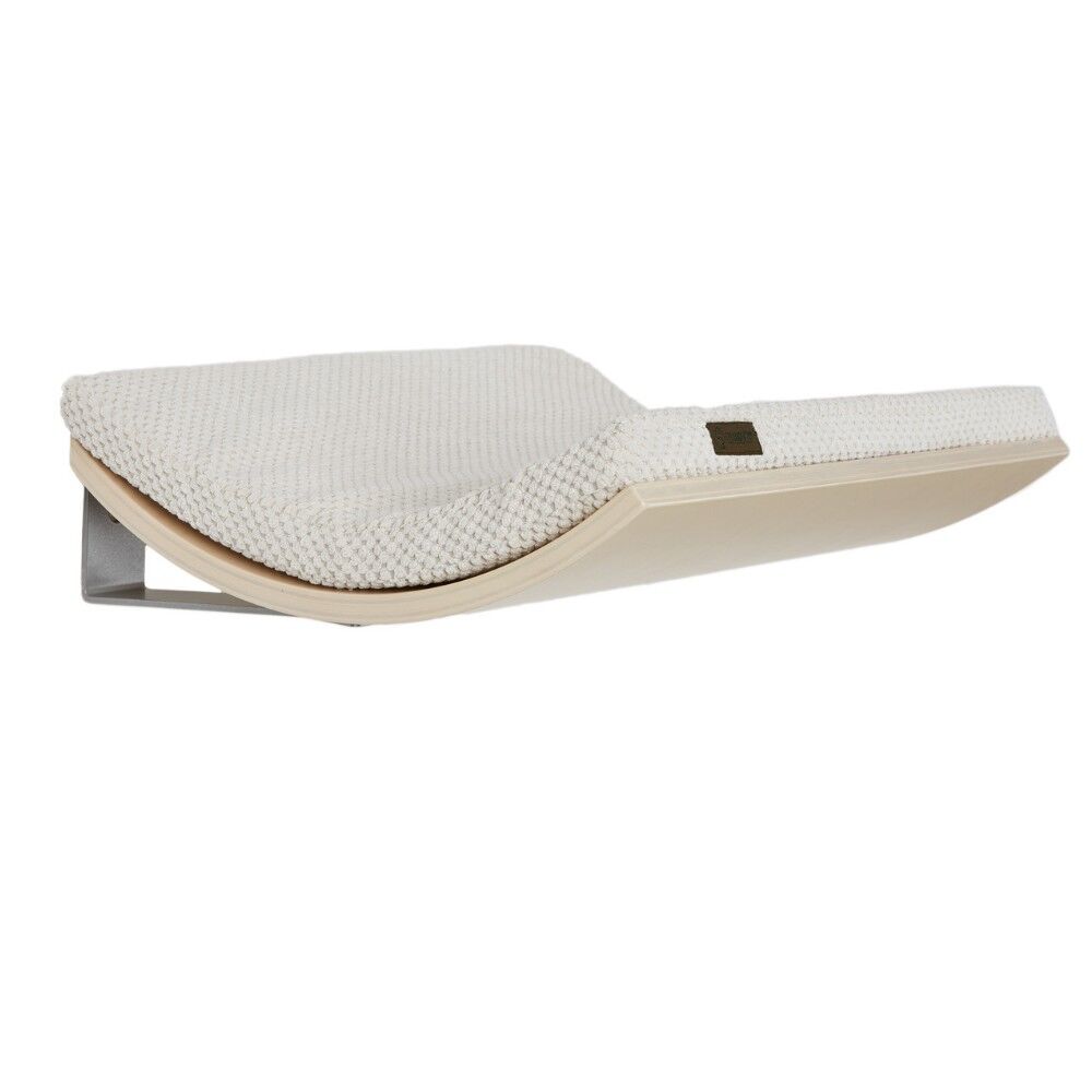 Soft White cushion  | Maple wood finish- small