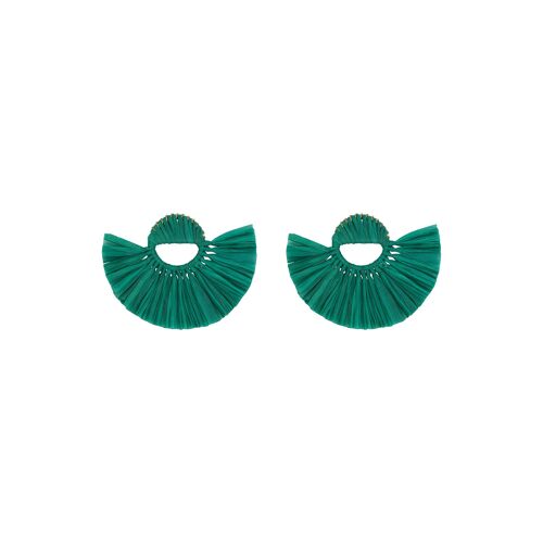 Emerald Starburst Raffia Earrings