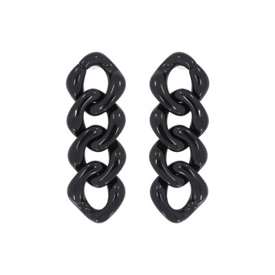 Black Marble Chain Link Earrings