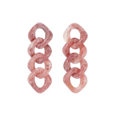 Blush Marble Chain Link Earrings