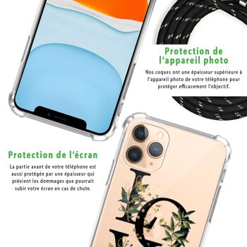 Coque iPhone 11 pro anti-choc silicone avec cordon noir-Love Bamboo 6