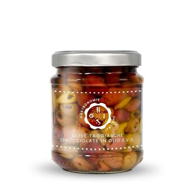 Pitted Taggiasca olives in extra virgin olive oil 212 ml