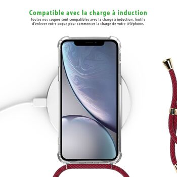Coque iPhone XR anti-choc silicone avec cordon rouge - lys 5