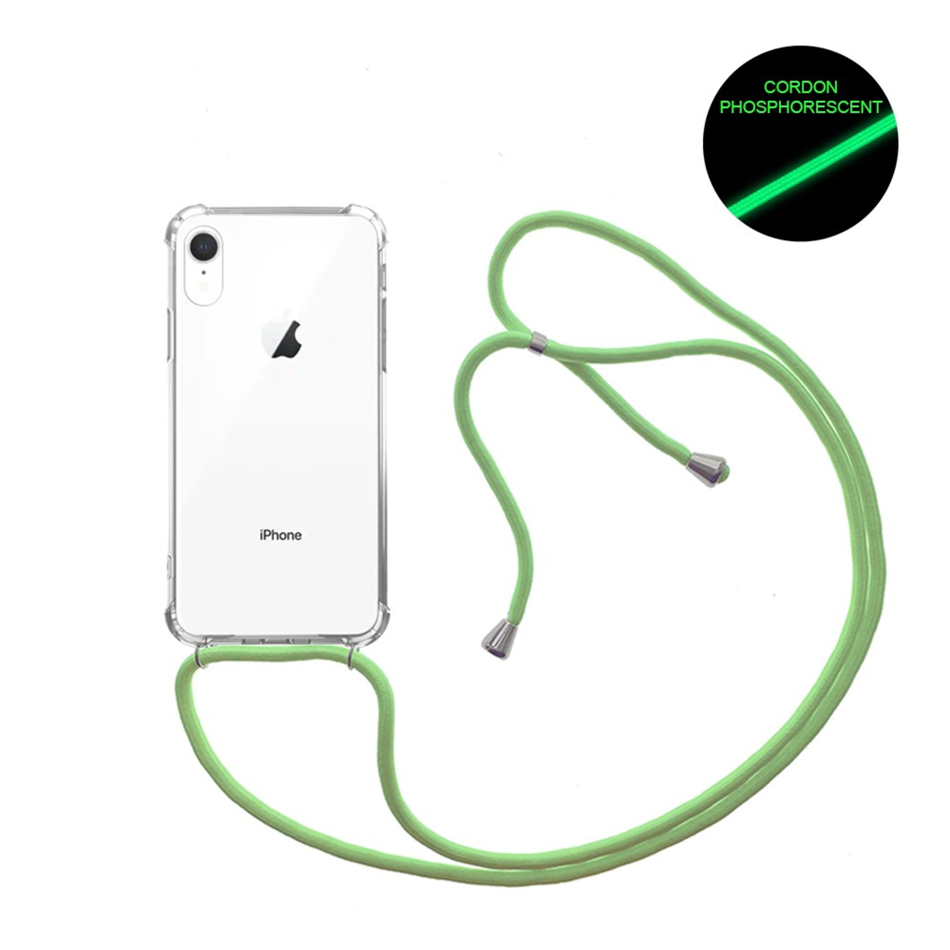 Coque en Siliconen phosphorescent jaune/vert compatible avec Apple