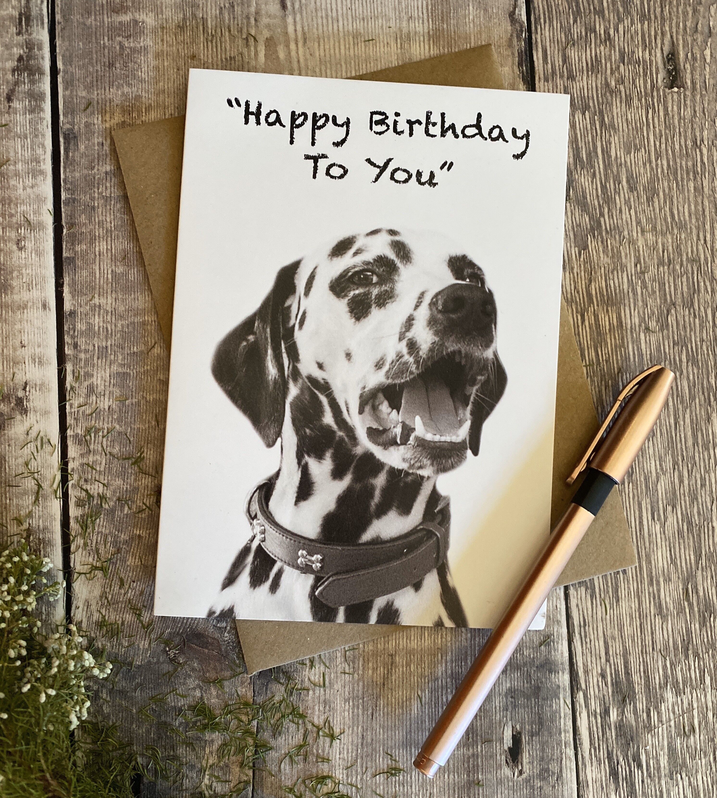 Biglietto d'auguri con Dalmata sul davanti - Biglietto d'auguri per cani