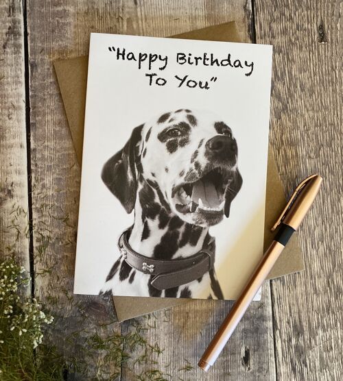 Birthday card with Dalmation on the front - Dog birthday card