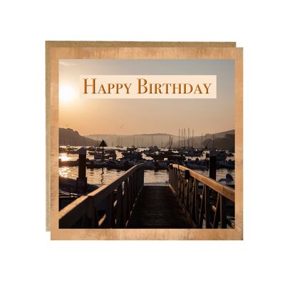 Birthday card with seascape on the front.