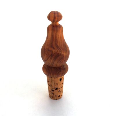 Bottle cap pear stopper cork made of olive wood