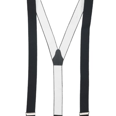 shenky suspenders | 3 clips | 3.5cm width | adjustable | Basic | Y shape | elastic | for Oktoberfest Fassnacht Carnival Wedding Work Ski Pants | Ladies & Gentlemen | Ski braces black