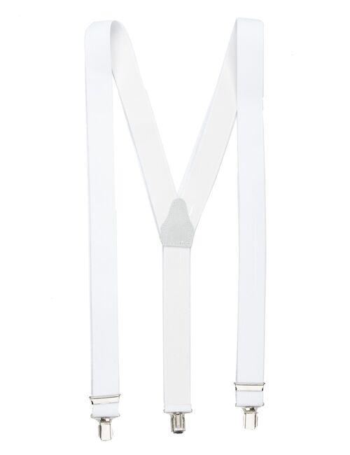 Buy wholesale shenky suspenders | 3 clips | 3.5cm width | adjustable |  Basic | Y shape | elastic | for Oktoberfest Fassnacht Carnival Wedding Work  Ski Pants | Ladies & Gentlemen | Ski braces white
