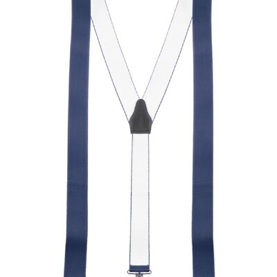 shenky suspenders | 3 clips | 3.5cm width | adjustable | Basic | Y shape | elastic | for Oktoberfest Fassnacht Carnival Wedding Work Ski Pants | Ladies & Gentlemen | Ski braces navy