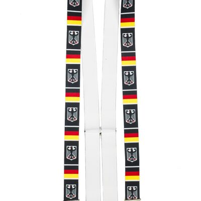 bretelles shenky | 3 extraits | 3,5 cm de largeur | réglable | Basique | Forme en Y | élastique | pour Oktoberfest Fassnacht Carnival Wedding Work Ski Pants | Mesdames et Messieurs | Bretelles de ski BRD Adler