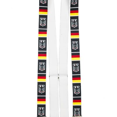 shenky suspenders | 3 clips | 3.5cm width | adjustable | Basic | Y shape | elastic | for Oktoberfest Fassnacht Carnival Wedding Work Ski Pants | Ladies & Gentlemen | Ski braces BRD Adler