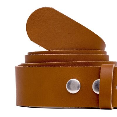 shenky cinturon intercambiable sin hebilla cuero | 4 cm de ancho | diferentes tallas y largos de cintura | cinturón para hebilla de cinturón | Cinturón de piel para cambiar | Cinturón de hombre | cuero genuino | coñac damas