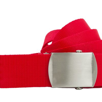 shenky fabric belt | 4cm width | 112cm to 160cm | fabric belt with buckle | Men's Belt | Canvas | Ladies | Buckle | Women's Belt | belt | combinable | Textile belt red