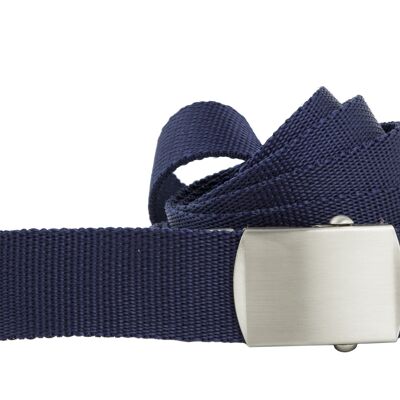 shenky fabric belt | 4cm width | 112cm to 160cm | fabric belt with buckle | Men's Belt | Canvas | Ladies | Buckle | Women's Belt | belt | combinable | Textile belt Navy