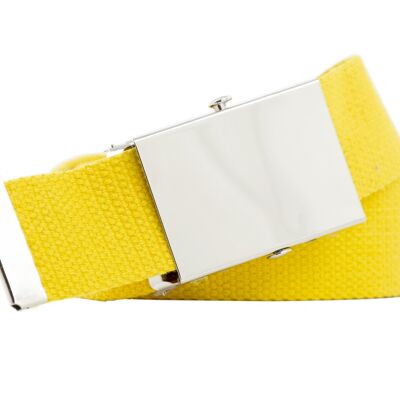 shenky fabric belt | 4cm width | 112cm to 160cm | fabric belt with buckle | Men's Belt | Canvas | Ladies | Buckle | Women's Belt | belt | combinable | Textile belt yellow