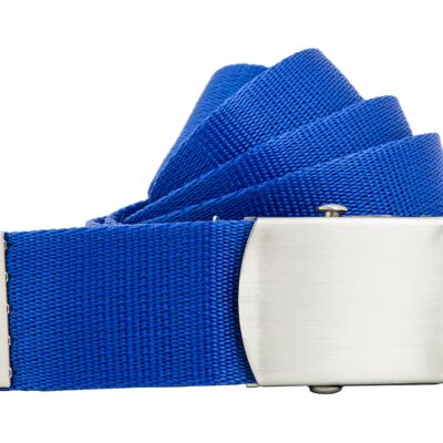 shenky fabric belt | 4cm width | 112cm to 160cm | fabric belt with buckle | Men's Belt | Canvas | Ladies | Buckle | Women's Belt | belt | combinable | Textile belt Royal