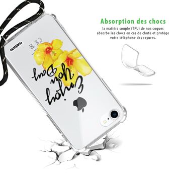 Coque iPhone 7/8 anti-choc silicone avec cordon noir-Enjoy Your Day 2