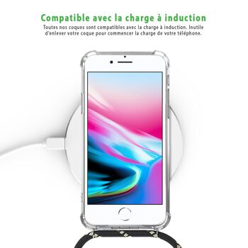 Coque iPhone 7/8 anti-choc silicone avec cordon noir-Enjoy Your Day 5
