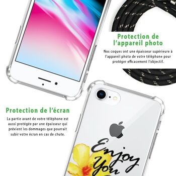Coque iPhone 7/8 anti-choc silicone avec cordon noir-Enjoy Your Day 6