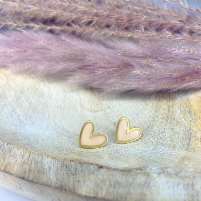 Brass Lined Hearts in Blush