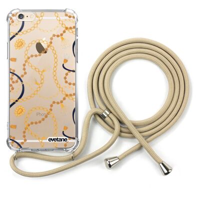 Shockproof silicone iPhone 6 / 6S case with beige cord - Jewelery
