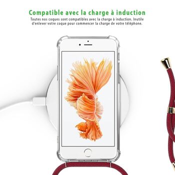 Coque iPhone 6/6S anti-choc silicone avec cordon rouge- Tâches de Peinture 5