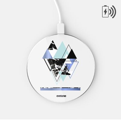 White induction charger with silver surround - Blue Triangles