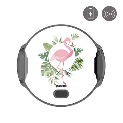 Car phone holder with automatic charging and opening - Pink Flamingo Circle