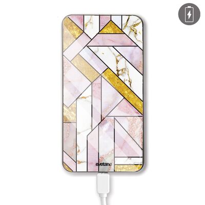 8000 mah printed tempered glass battery rose gold graphic marble