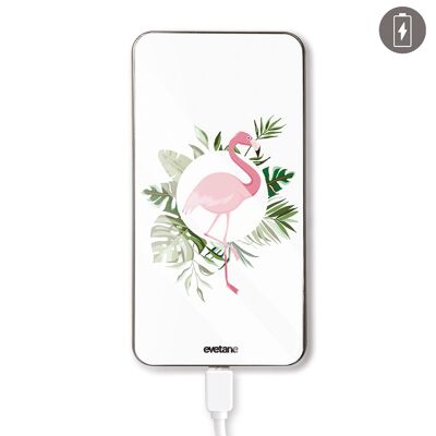 Batteria da 8000 mAh in vetro temperato stampato - Flamant Rose Cercle