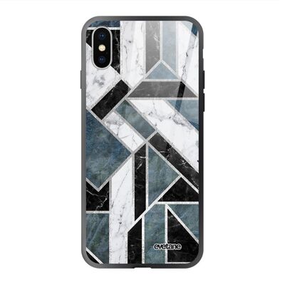 IPhone X / XS Case in Green Graphic Marble Tempered Glass