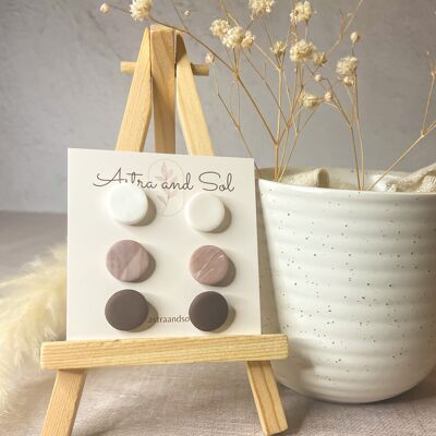 The UKIYO studs in Chocolate - Blush