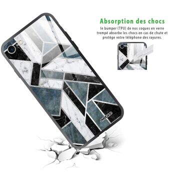 Coque iPhone 7/8 en verre trempé Marbre Vert Graphique 2