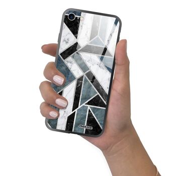 Coque iPhone 7/8 en verre trempé Marbre Vert Graphique 4