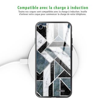Coque iPhone 7/8 en verre trempé Marbre Vert Graphique 5