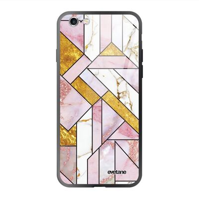 Cover iPhone 6 / 6S in vetro temperato Rose Gold Graphic Marble