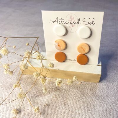 The UKIYO studs in Terracotta - Grey