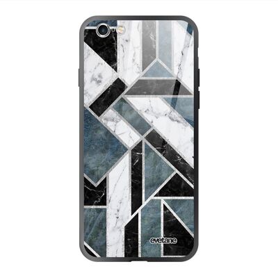 IPhone 6 / 6S case in green graphic marble tempered glass