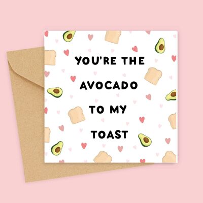 Carte de Saint Valentin Toast à l'avocat