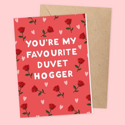 Tarjeta de San Valentín Duvet Hogger