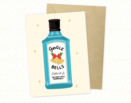 GIN-gle Bells Christmas Card