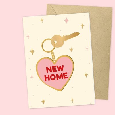 Heart Key New Home Card