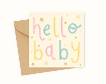 Bonjour nouveau bébé Carte de vœux 1