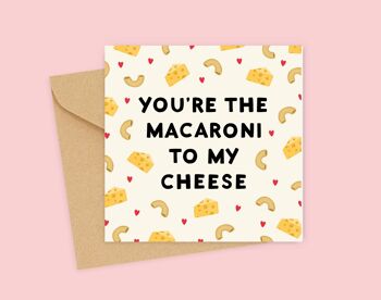 Carte Saint Valentin macaroni au fromage 1