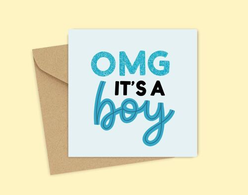 OMG its a boy New Baby Card