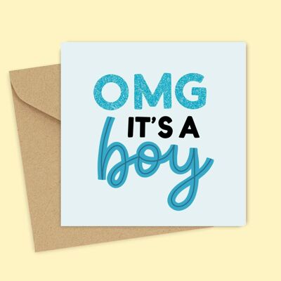 OMG es un niño New Baby Card