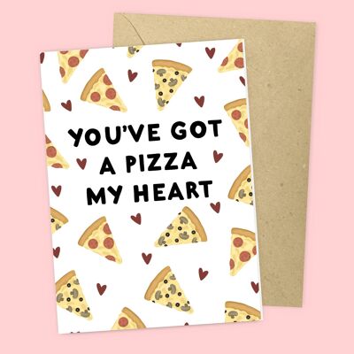 Carte Saint Valentin Pizza mon coeur