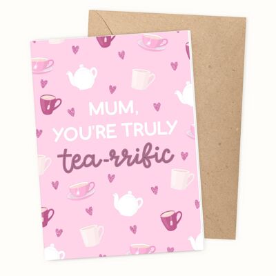 Tarjeta del día de la madre TEA-rrific